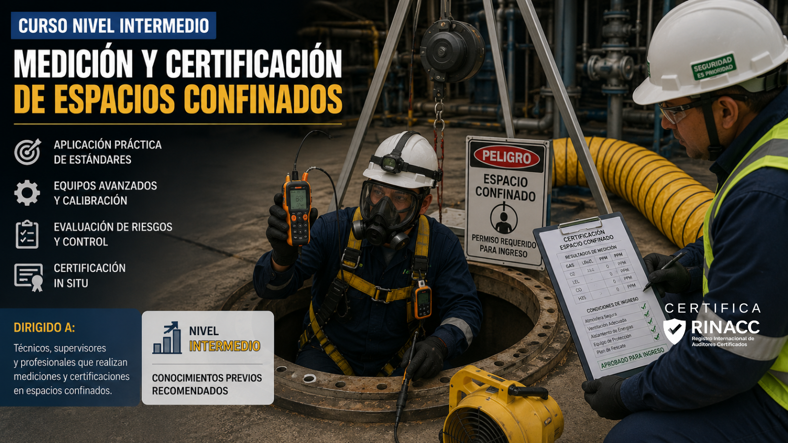 Medición de Espacios Confinados - Nivel intermedio
